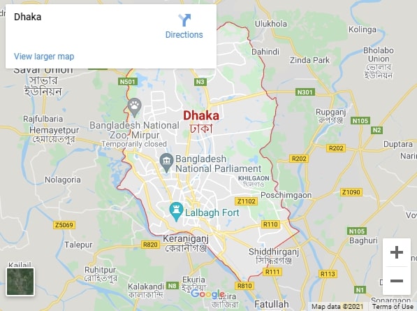 Map of Dhaka, Bangladesh